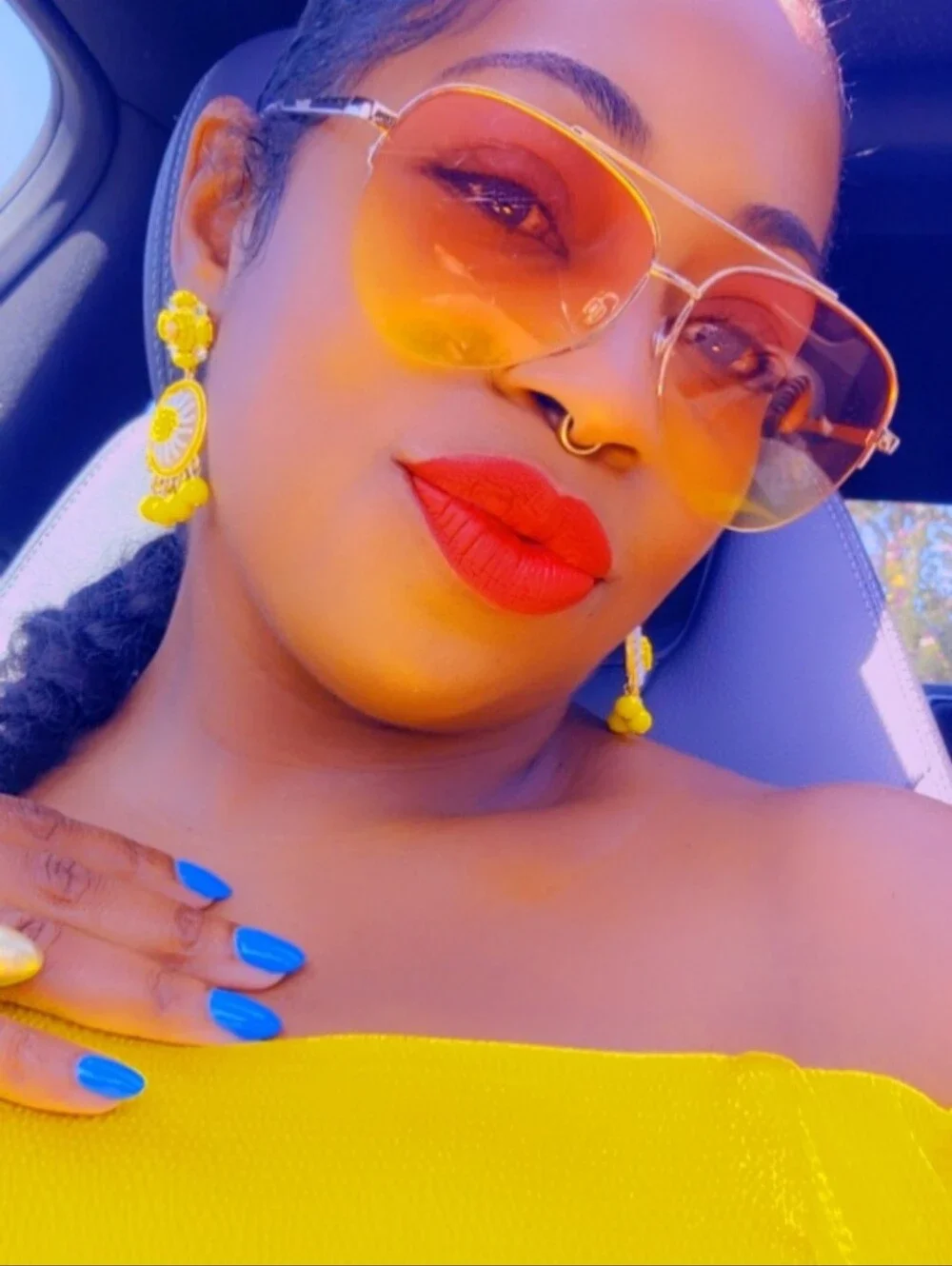 J.Crew Beaded Chandelier Drop Post Earrings in Solar Yellow